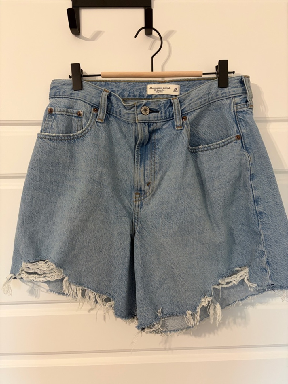 Abercrombie & Fitch Light Blue Distressed Denim Jean Shorts